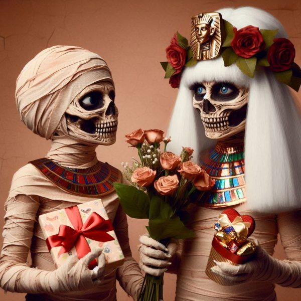 Mummy Skeletons celebrating Mother's Day